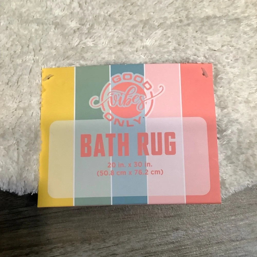 Good Vibes Only Yellow Mushroom Bath Rug